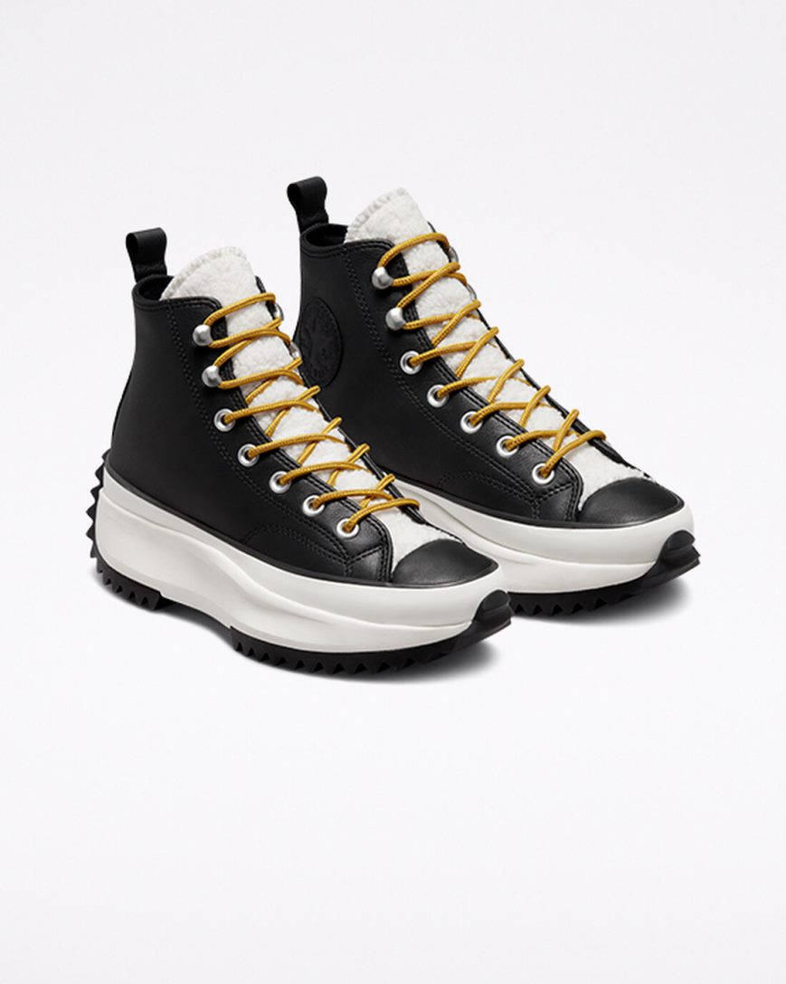 Women's Converse Run Star Hike Sherpa High Top Platform Shoes Black | AU 43019W